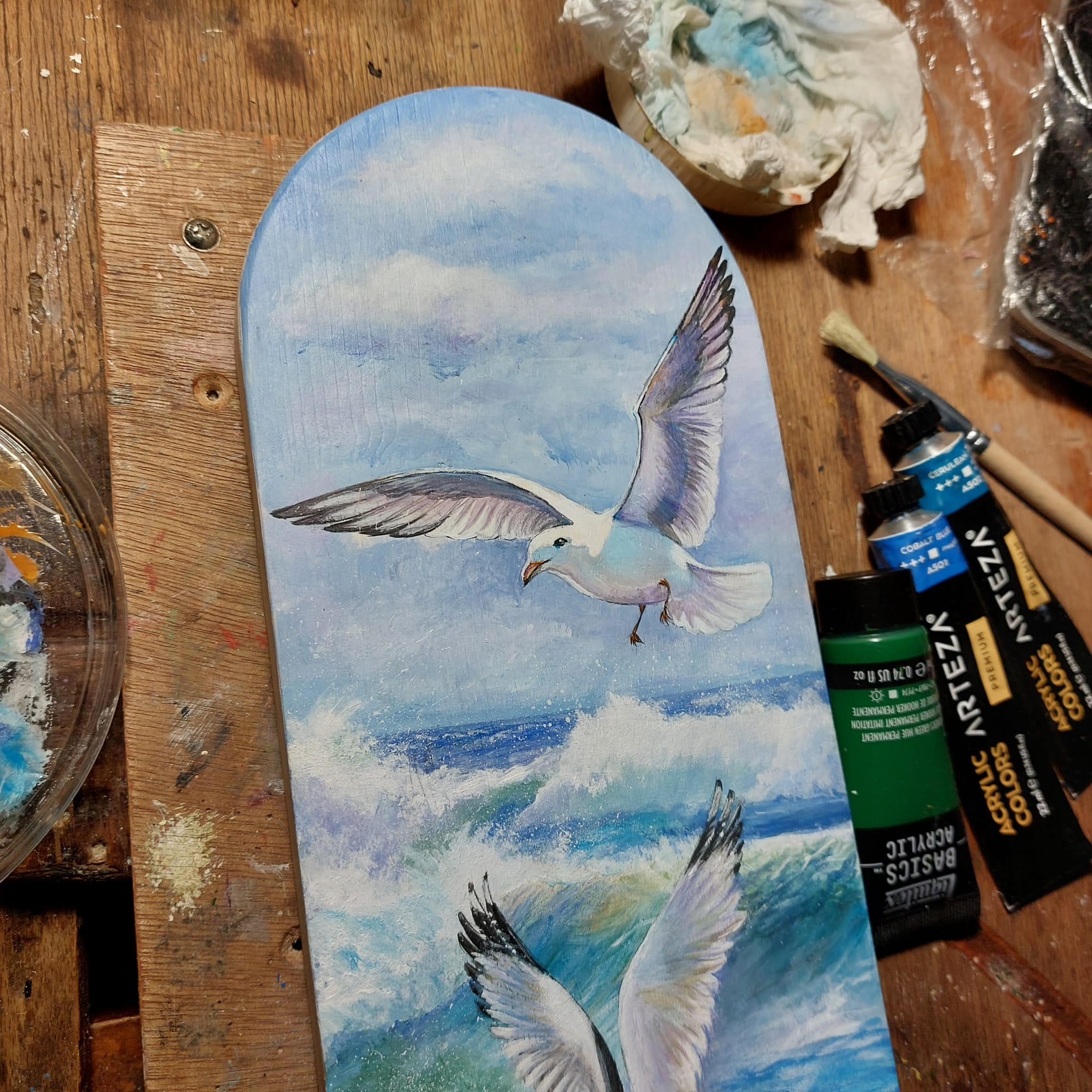 mouette fond marin peintures de nadia